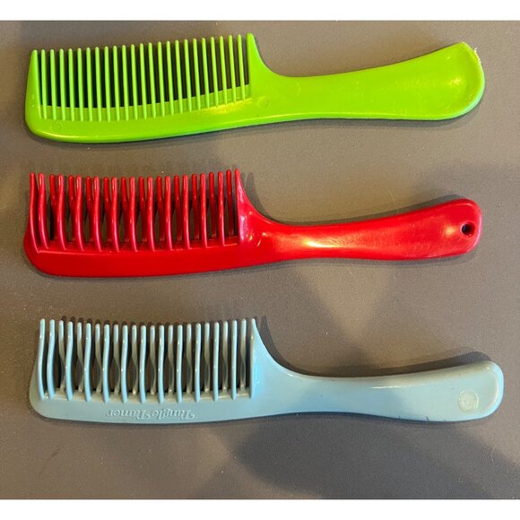 Lot‎ of 3 Vintage Plastic Hair Combs Tangle Tamer & Wet Hair Comb Retro Haircare main image 4